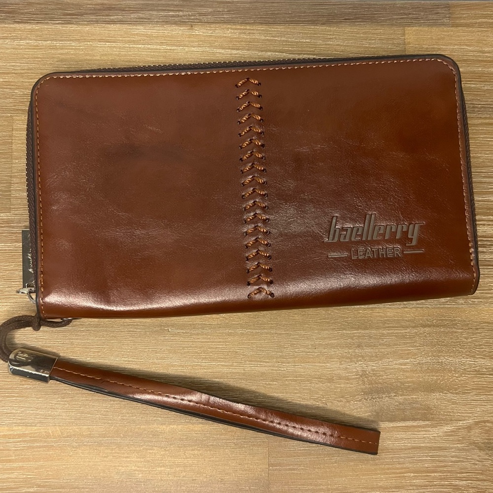 Baellerry retro European Men‎ leather wrist strap wallet